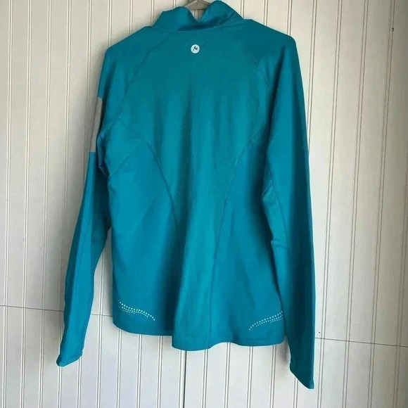 Marmot Size L Teal Aqua Stretch Half Zip Active Top - Picture 5 of 5